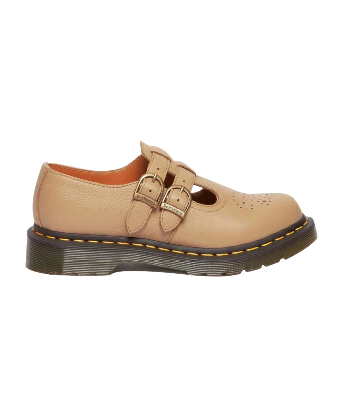 

Кожаные туфли на плоской подошве Мэри Джейн Dr. Martens, бежевый
