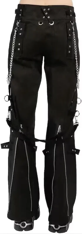 Generic Готические джинсы Fashion Gothic Pant Cyber Chain Goth в стиле панк-рок, черные, винтажные, хлопковые — фото 3
