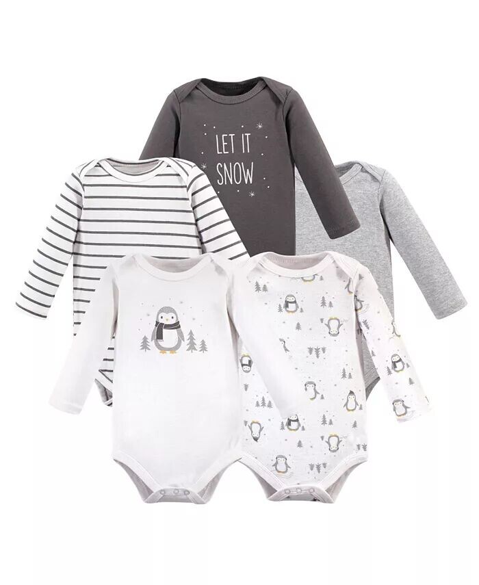 

Боди с длинными рукавами для мальчиков и девочек, 5 шт Hudson Baby, белый