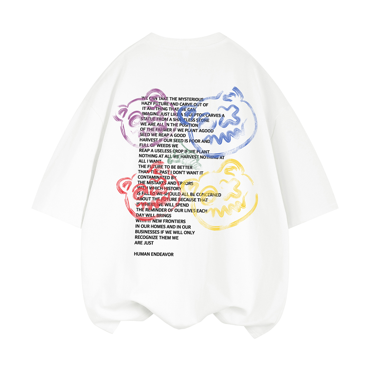 

Футболка с рукавом дроп-шиoulder Unisex BEAR UNION, Белая