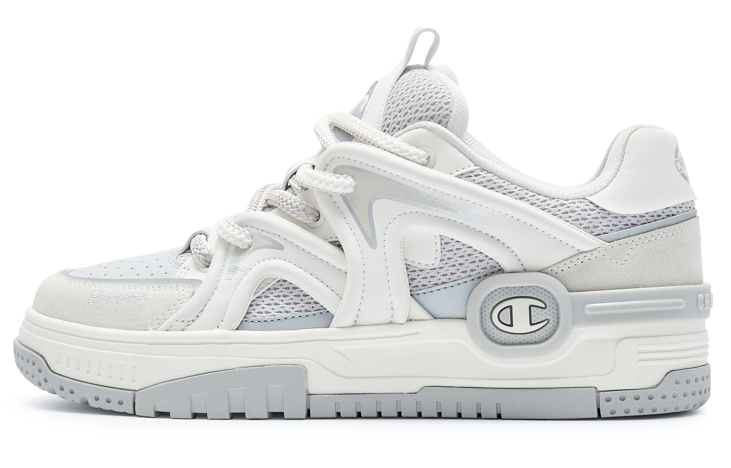

Champion Карстовые скейтерские кроссовки мужские бело-серые, цвет White Gray