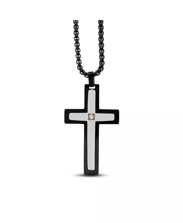 

Ожерелье из черного креста Anna Zuckerman, platinum