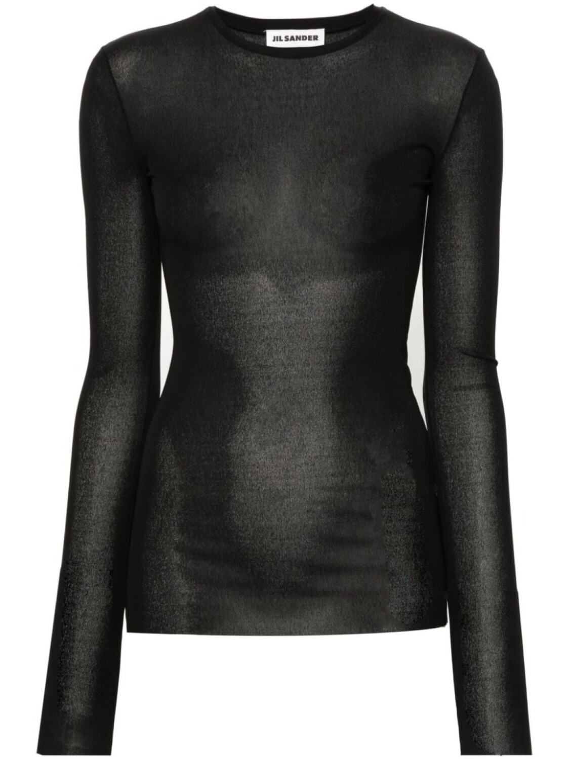 

Шелковая футболка с длинным рукавом Jil Sander, черный