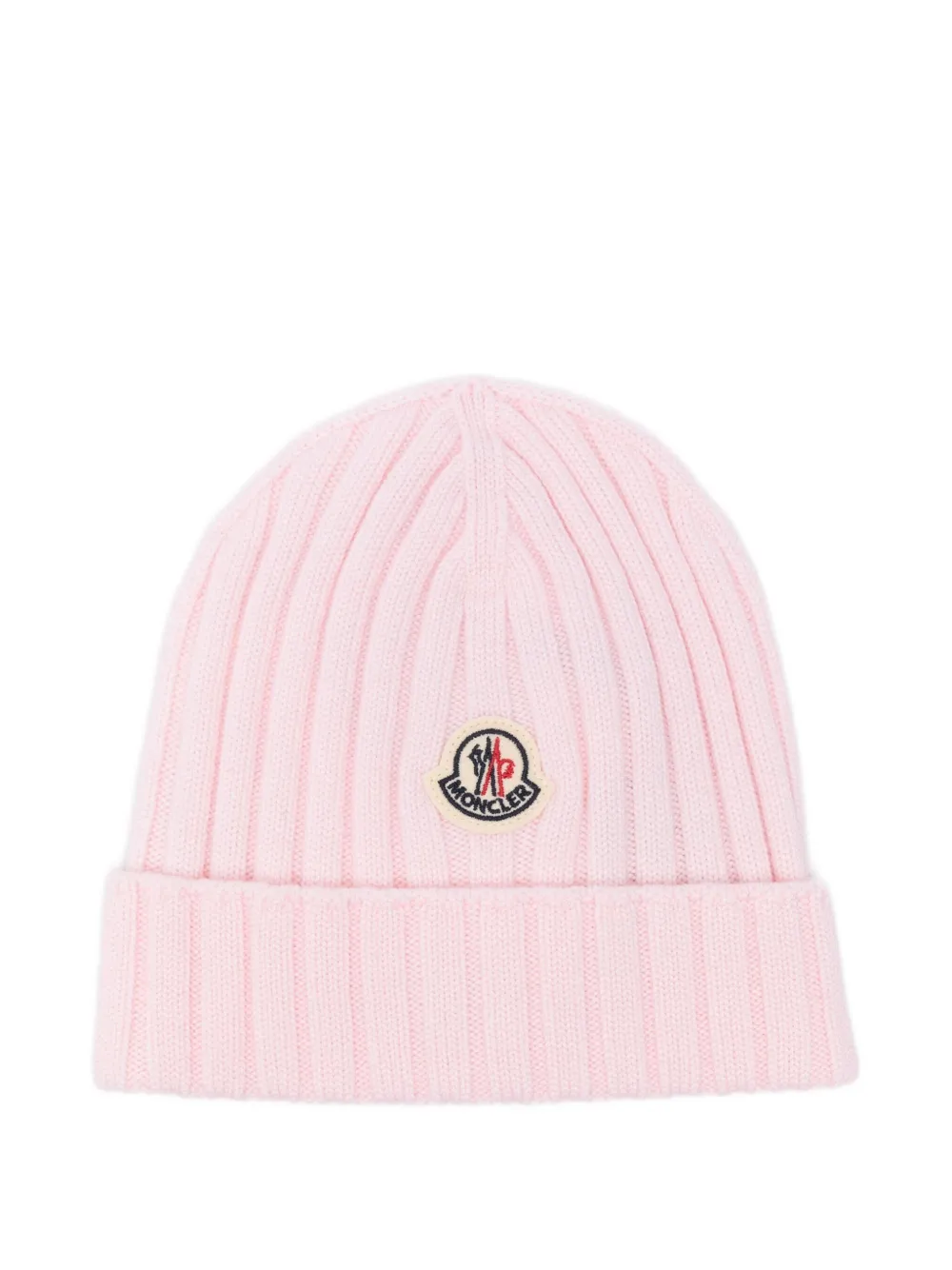 

Шапка бини с нашивкой-логотипом Moncler Enfant, розовый