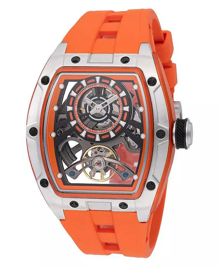

Мужские часы 49034 S1 Rally Automatic с черным циферблатом и тремя стрелками Invicta, оранжевый
