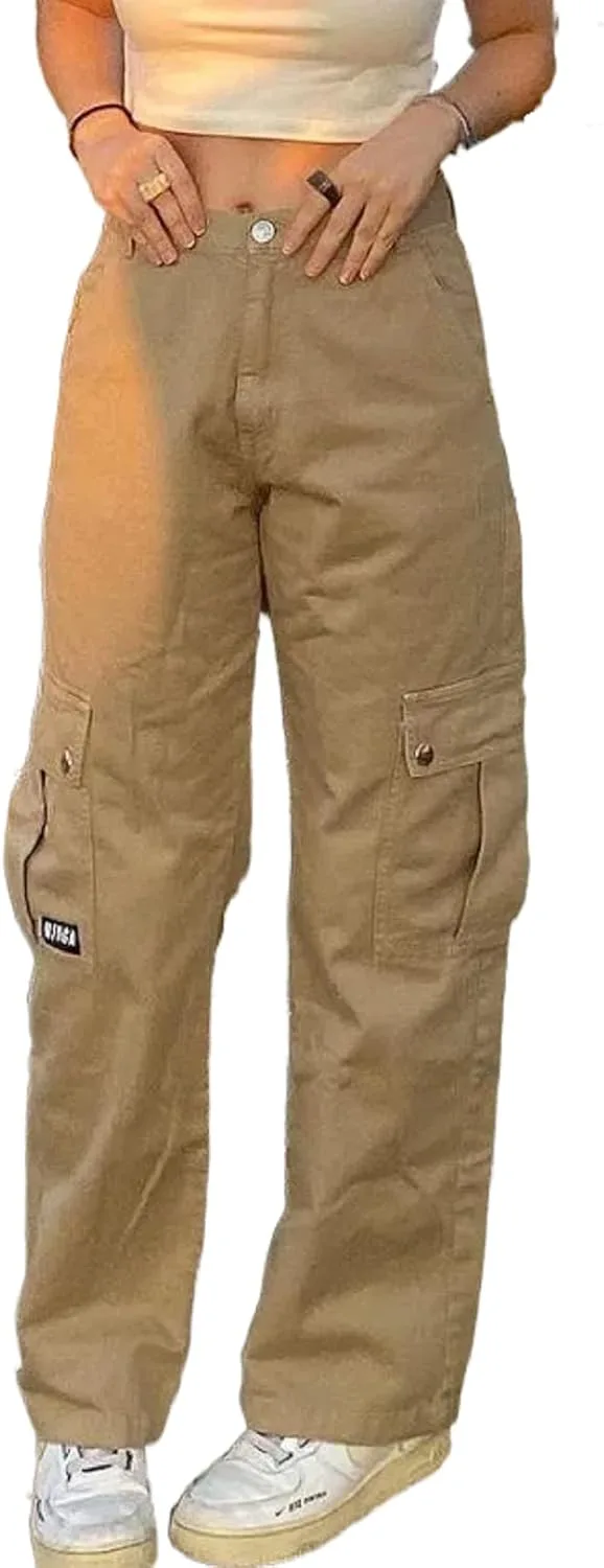 

Женские джинсы low waist Y2K с широкими штанинами в стиле cargo NUFIWI