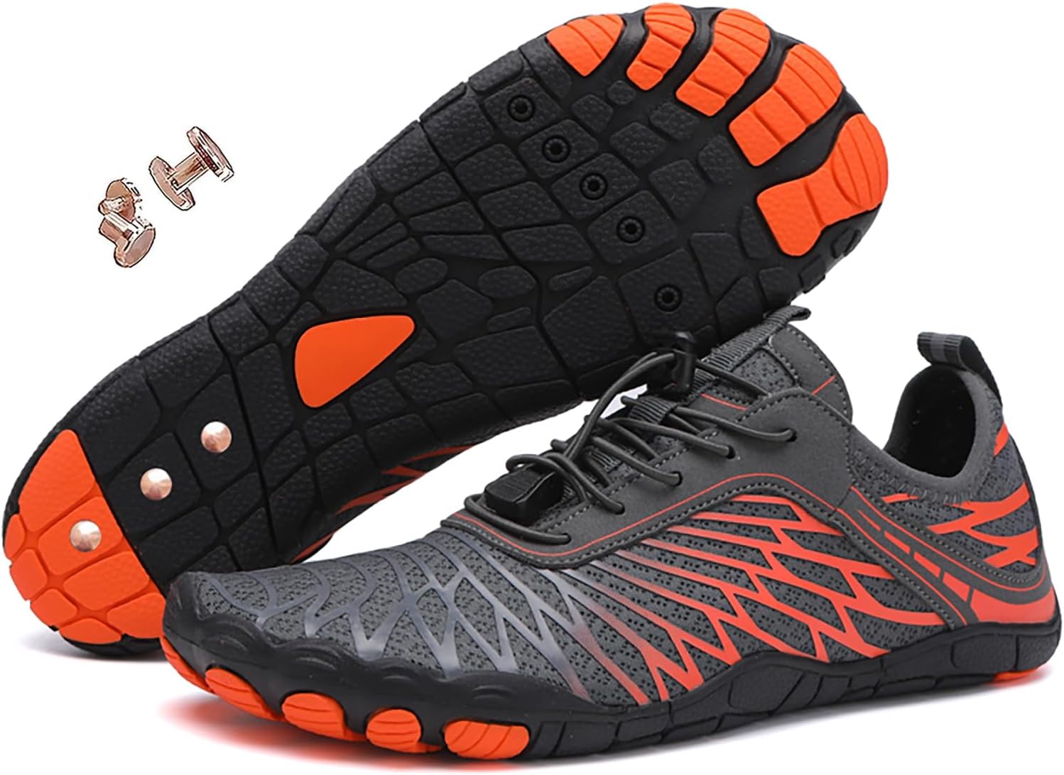 

Кроссовки Zureto с медью, удобная мягкая обувь для пеших прогулок для женщин и мужчин, оранжевый