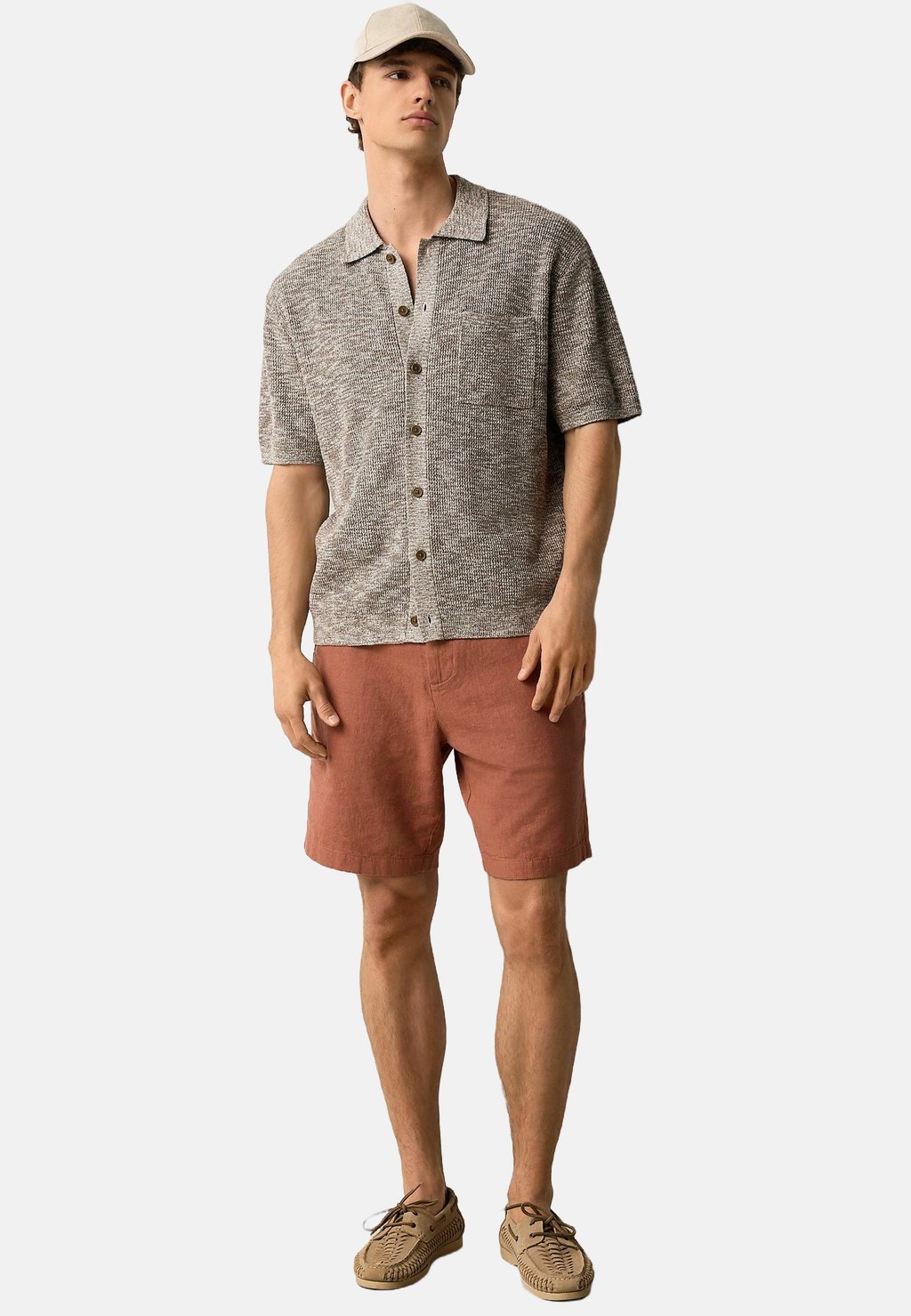 Шорты REGULAR FIT BELTED CHINO Next, оранжевый — фото 2