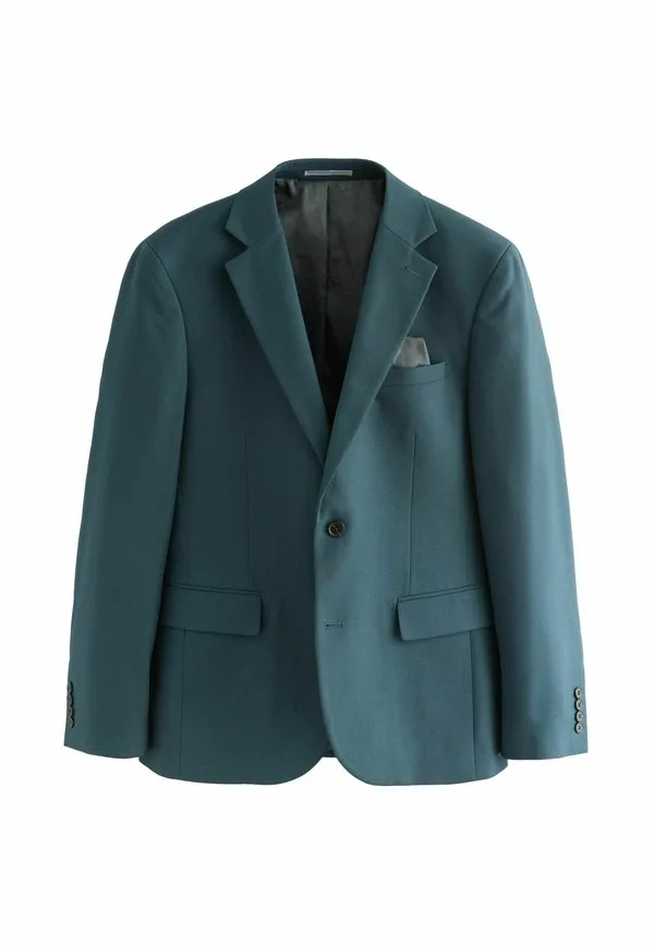Приталенный пиджак из фактурной ткани Next, Teal Blue