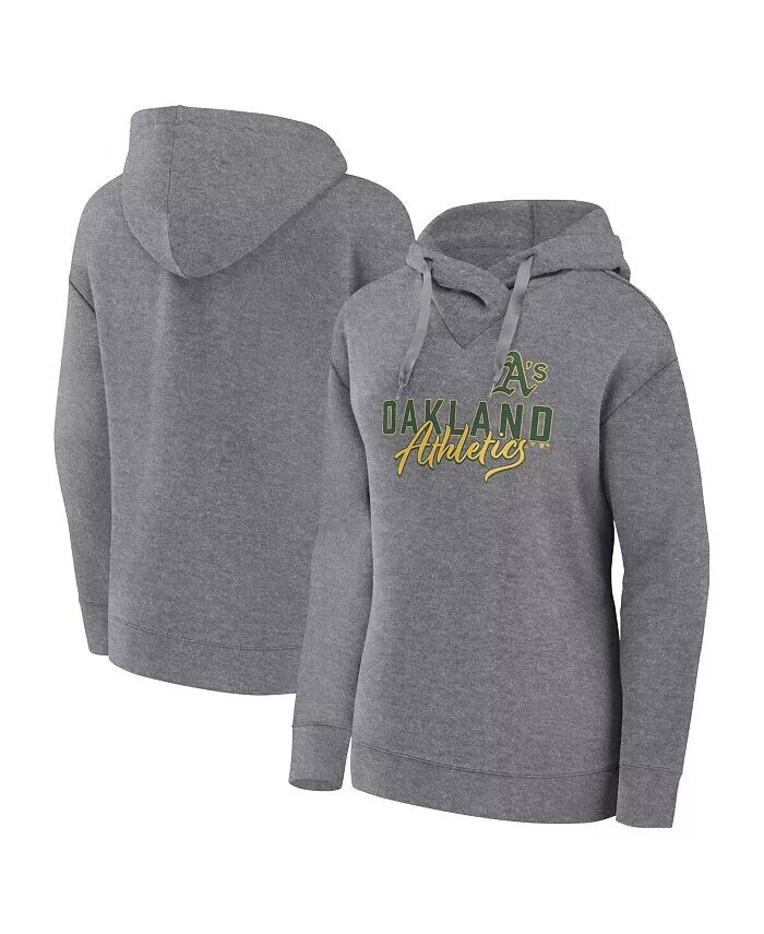 

Женский пуловер с капюшоном серого цвета Oakland Athletics Script Favorite, цвет Хизер Fanatics