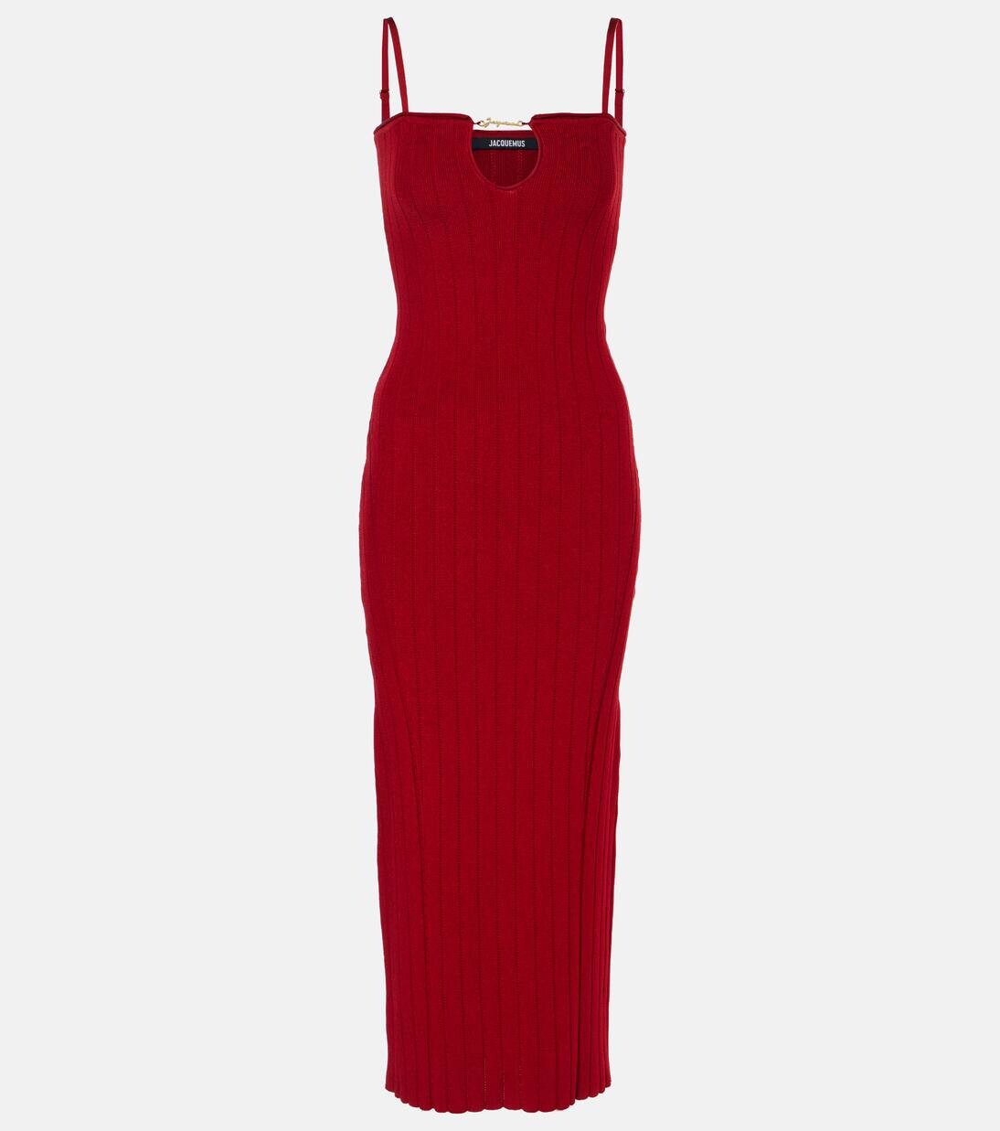 

Платье миди La Robe Sierra Bretelles Jacquemus, цвет dark red
