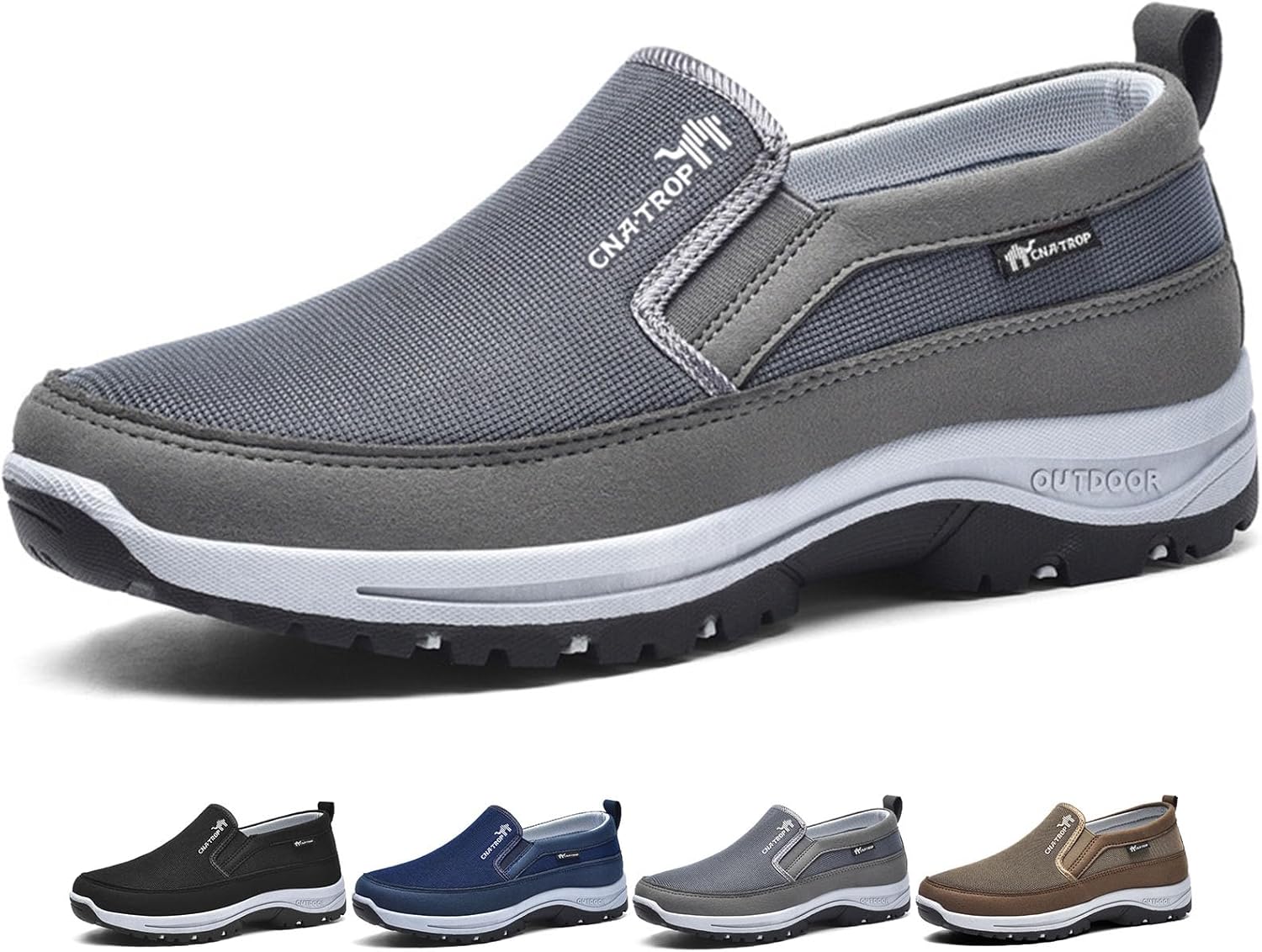 

Мужские кроссовки Auguscare, дышащие удобные сетчатые, нескользящие мокасины, ортопедические дорожные слипоны Generic, серый