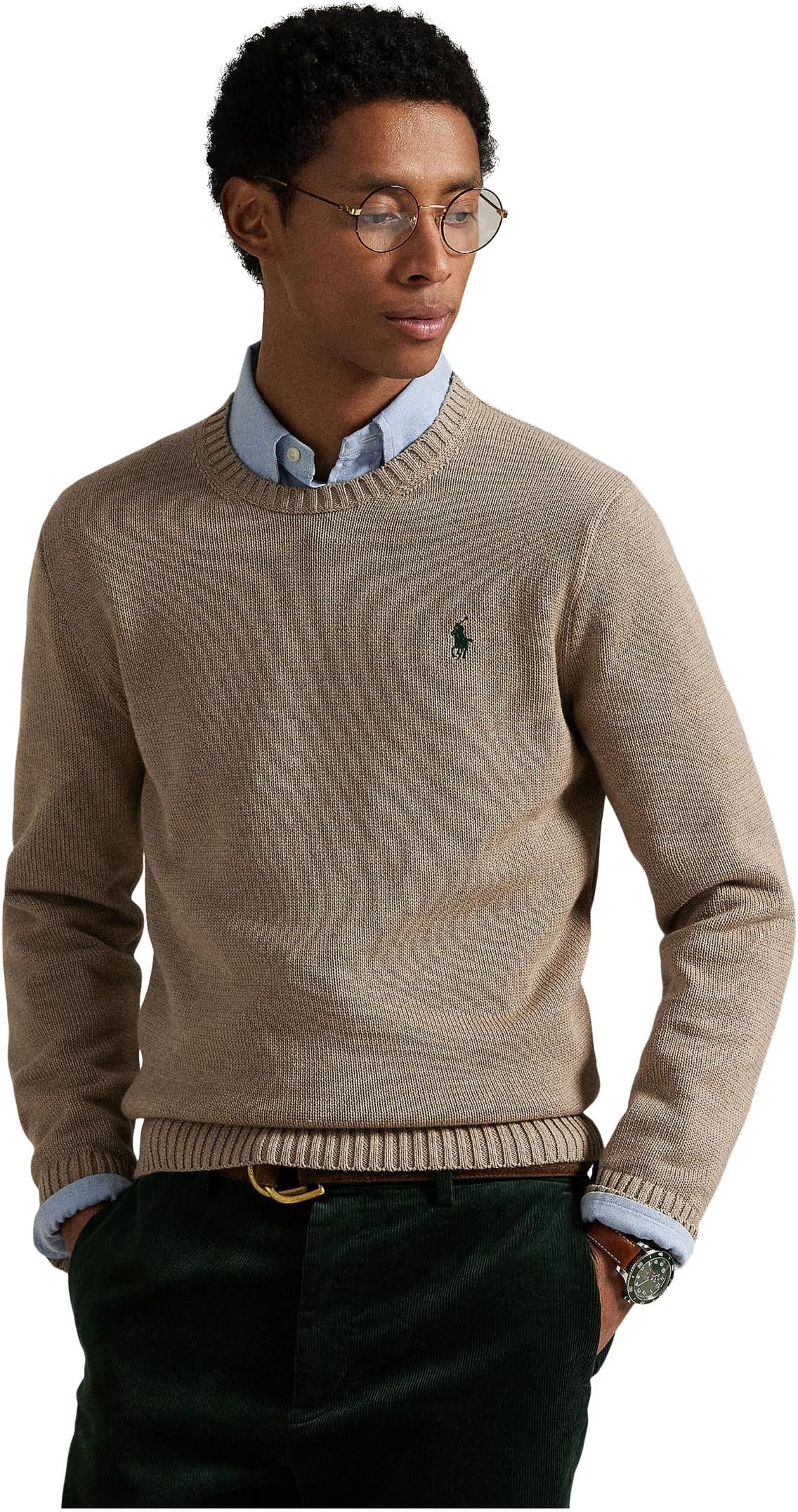 

Свитер Polo Ralph Lauren Men's Cotton Crewneck Sweater, Bronze Melange