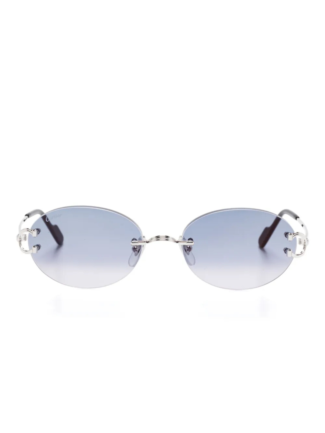 

Cartier Eyewear солнцезащитные очки в безободковой оправе, серебряный