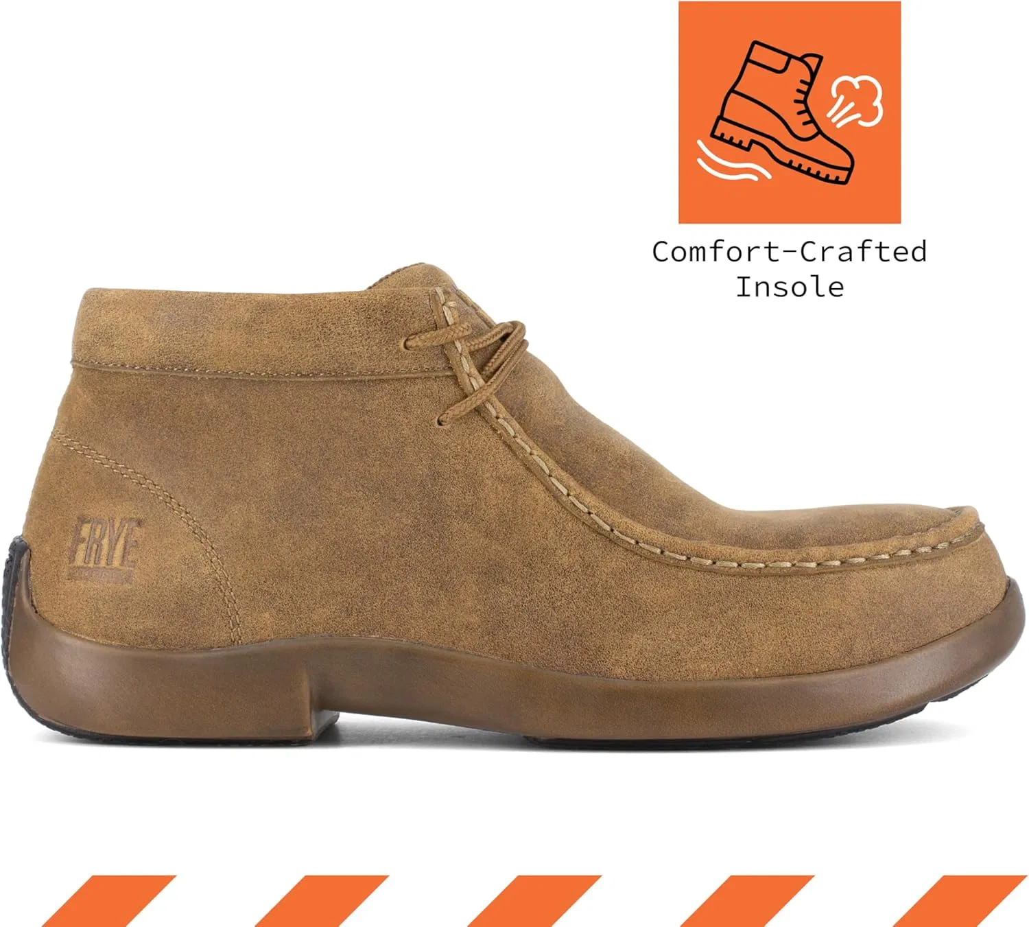 Мужские рабочие мокасины Frye The Safety-Crafted Utility Moc, Beige Bronze — фото 2