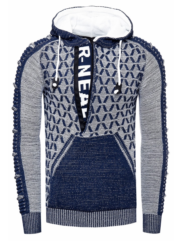 

Толстовка с капюшоном из плотной вязки с застежкой-молнией на 1/2 дюйма, цвет Petrol Rusty Neal