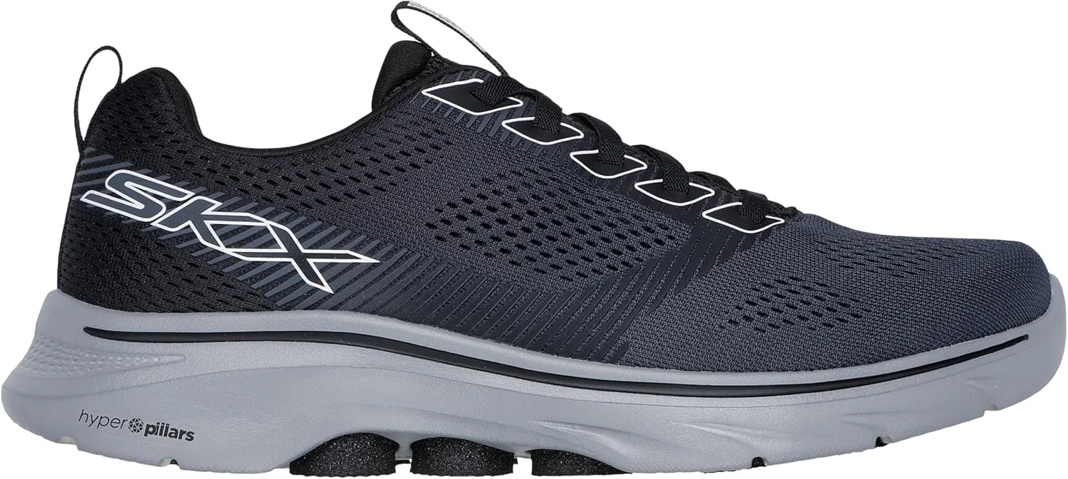 Кроссовки Skechers Herren Go Walk 7 Hahn Sneaker, Black And Gray Textile Synthetic