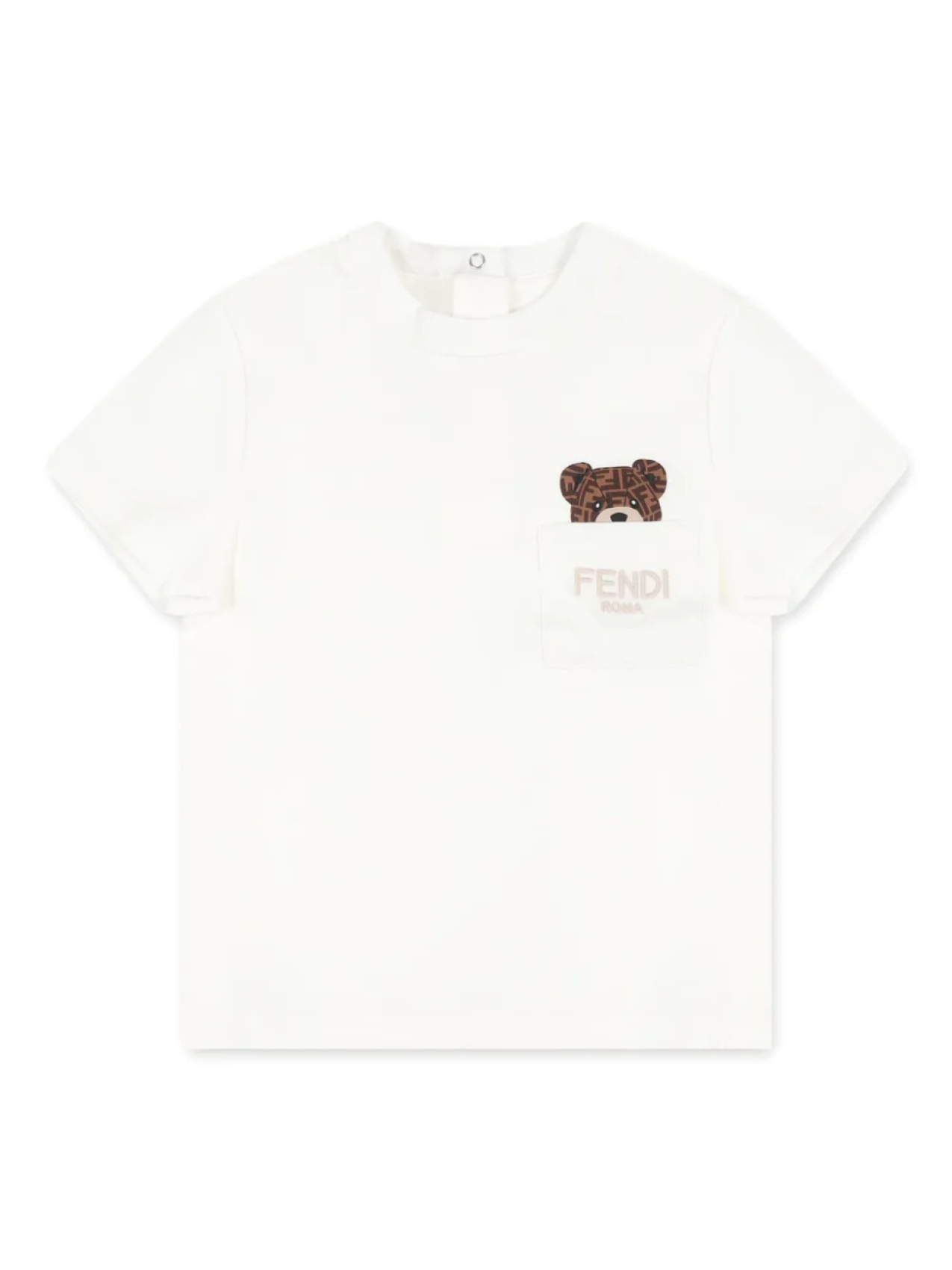 

Футболка с вышитым логотипом Fendi Kids, белый