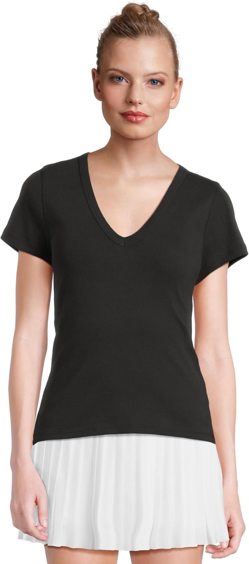 

Женская кофта с коротким рукавом и V-образным вырезом Lilla P, Black