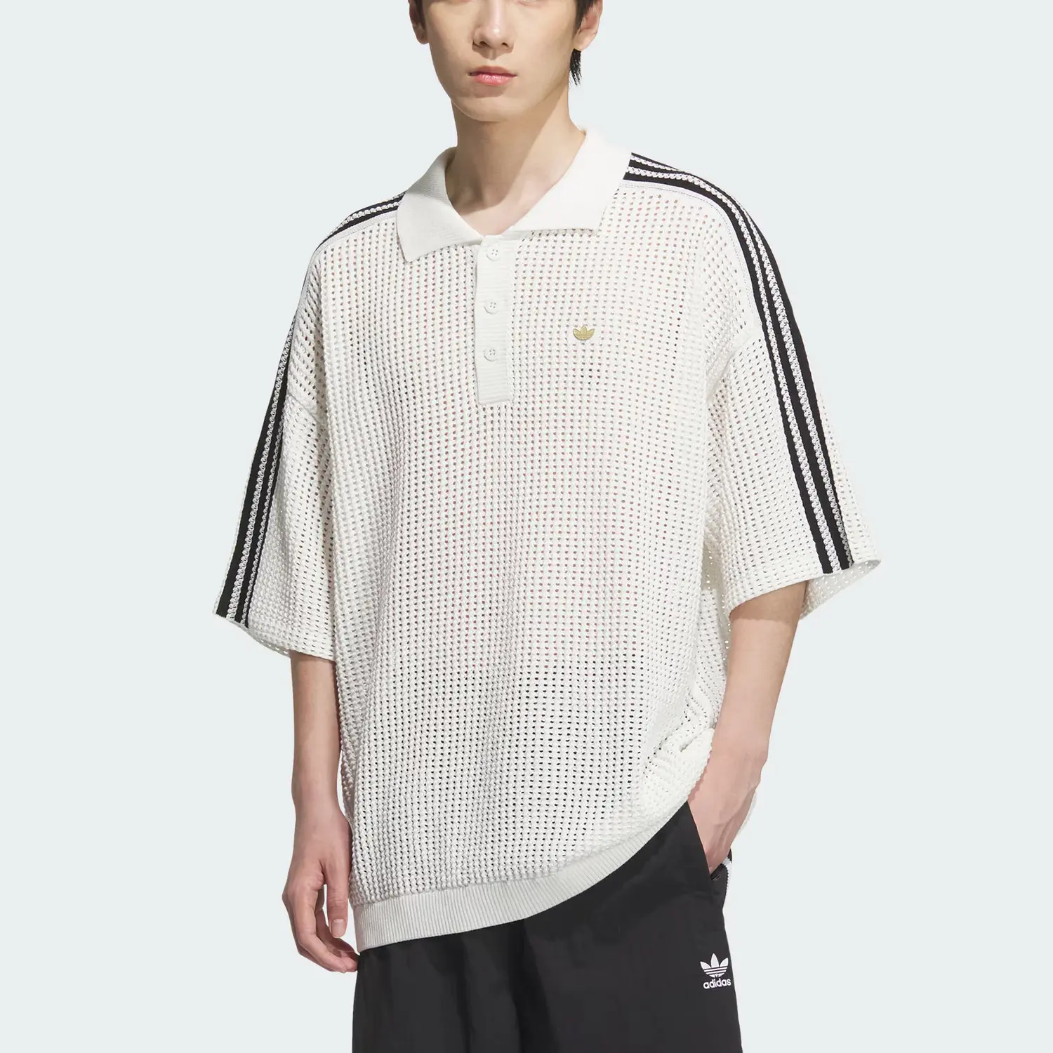 Поло SS25 мужская Adidas Originals, белый — фото 2