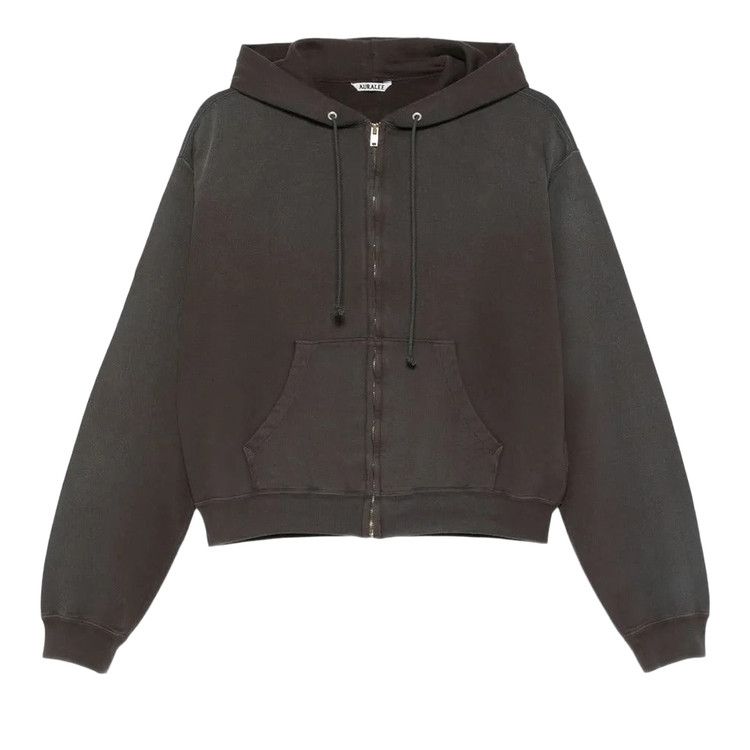 

Парка Auralee Product Dyed Pima Light Sweat Zip Parka Hoodie 'Ink Black'