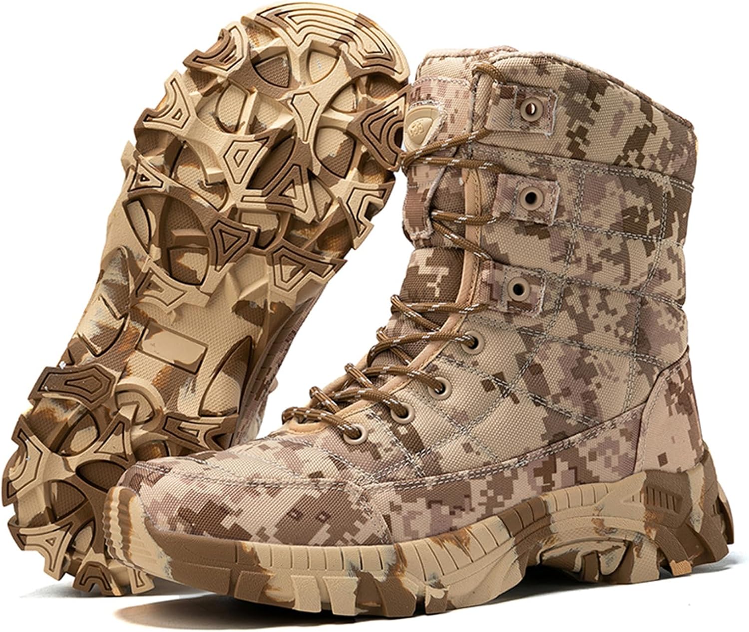 

Мужские тактические ботинки QKLMWES высокие, легкие, с противоскользящей подошвой для активного отдыха, походов, повседневной носки, дышащие рабочие, охотничьи, пустынные армейские ботинки, бежевый