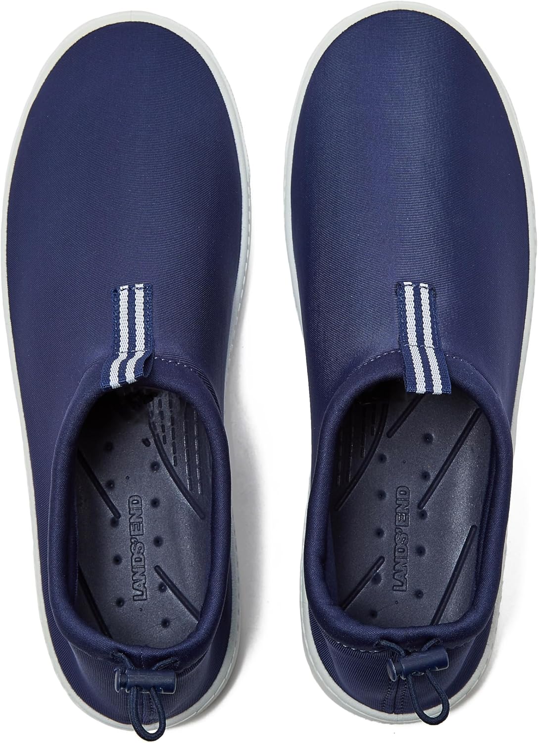 Мужские водные кроссовки Lands' End Slip On, спортивные водные кроссовки из неопрена с быстрой сушкой для пляжа, бассейна или реки с дренажными отверстиями, темно-синий или черный, размер 7-15, водные кроссовки для мужчин — фото 3