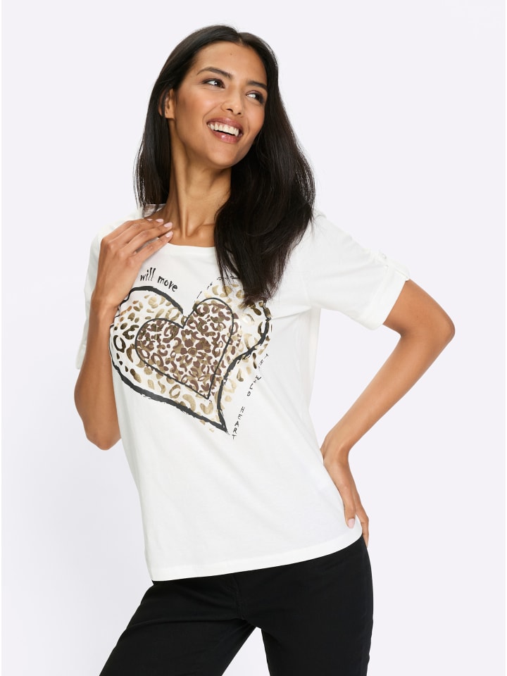 

Рубашка с короткими рукавами цвета экрю и золота Sieh an!