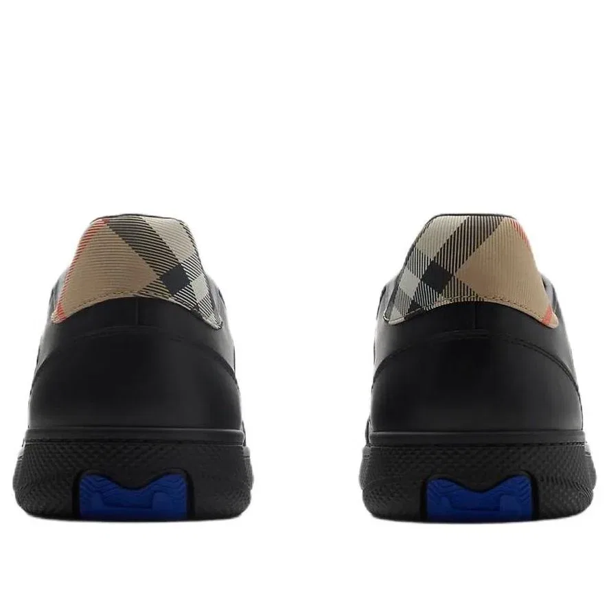 Кроссовки Burberry 26 Leather and Check Terrace Sneakers 'Black Sand' 81086501, черный — фото 4