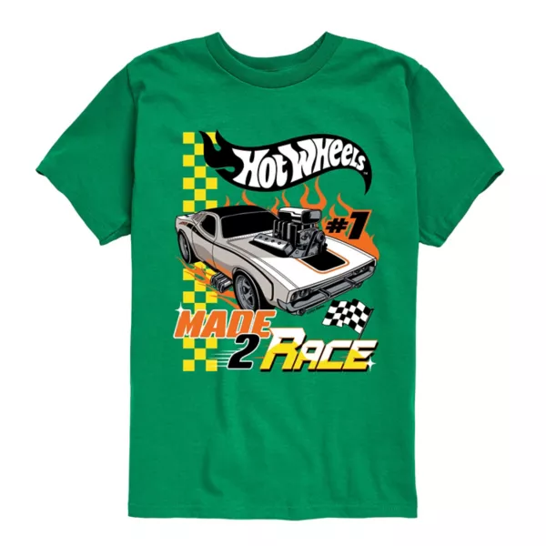

Футболка с принтом для мальчиков 8-20 лет "Гонка" Hot Wheels, зеленый