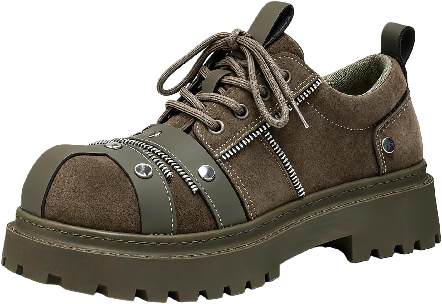 

Мужские замшевые оксфорды с круглым носком на платформе, модные и удобные, с шнуровкой, подошвой с протектором, противоскользящие, повседневные дерби для прогулок, офиса и свадеб Nxnbhsl, зеленый