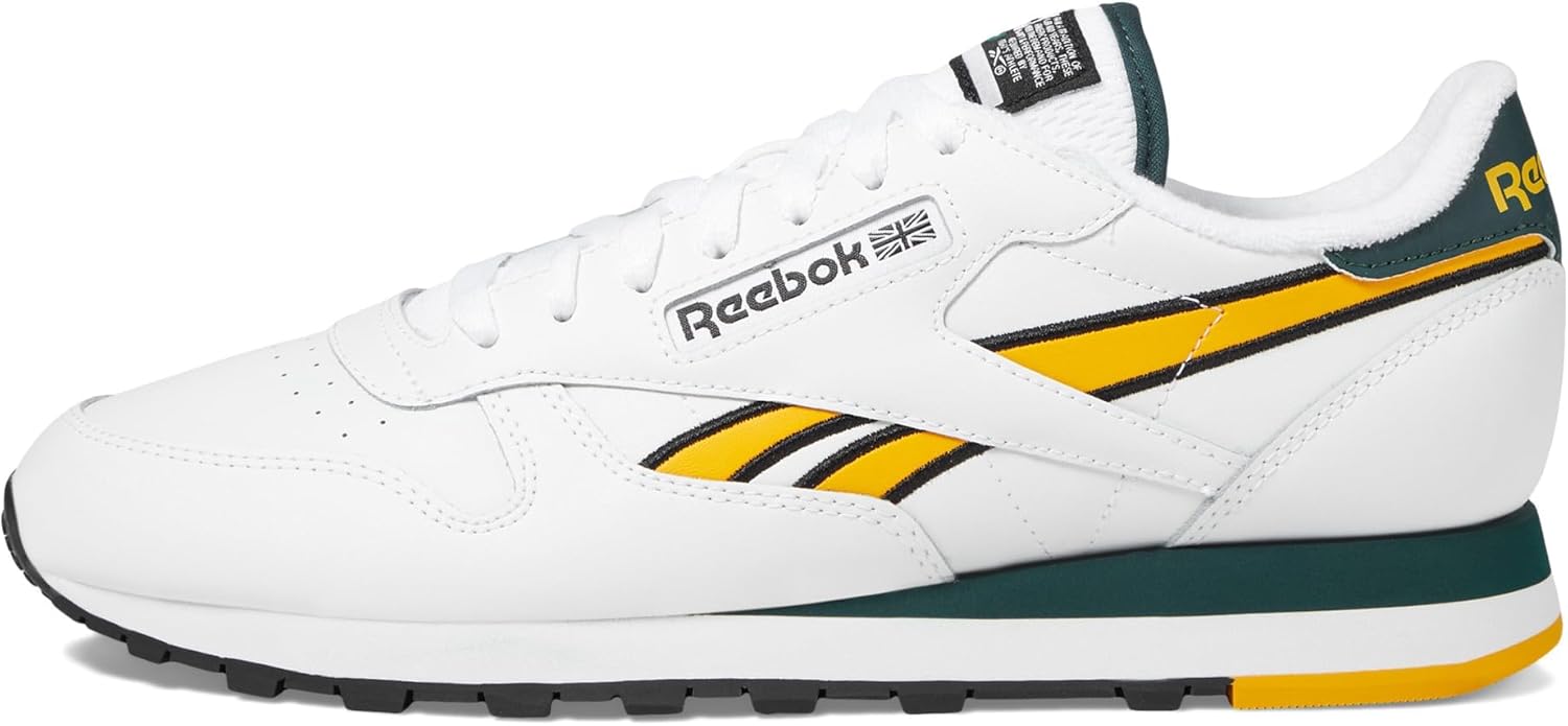 Кроссовки Reebok Classic Leather для взрослых, унисекс, белый/зеленый — фото 4