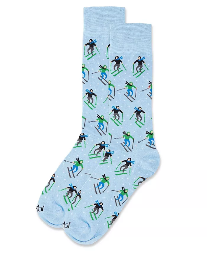 

Мужские носки с принтом Skiers Paradise Novelty Crew MeMoi, синий