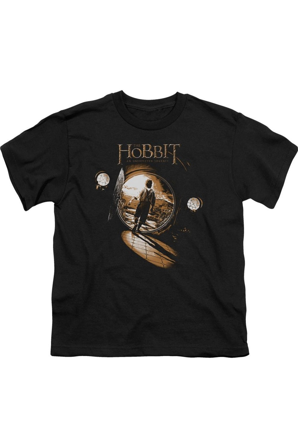 

Футболка с коротким рукавом для детей "Хоббитская норка" The Hobbit Gildan, черный