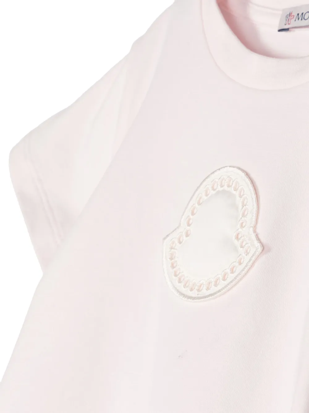Футболка из джерси с нашивкой-логотипом Moncler Enfant, розовый — фото 3