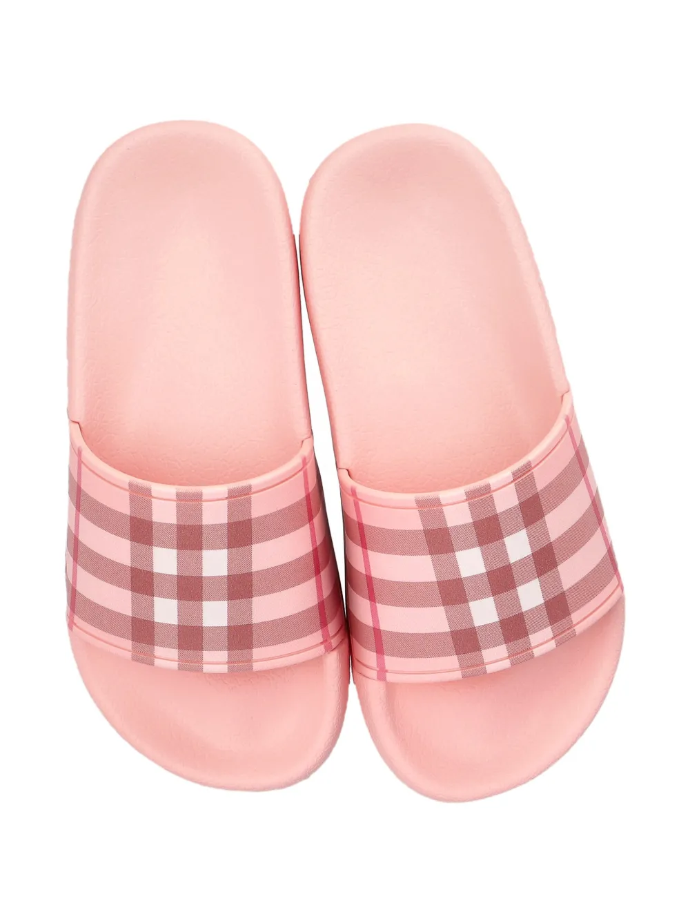 Сланцы в клетку Burberry Kids, розовый — фото 4