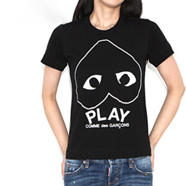 Футболка inverted heart logo t-shirt 'black' Comme Des Garcons Play, черный — фото 3