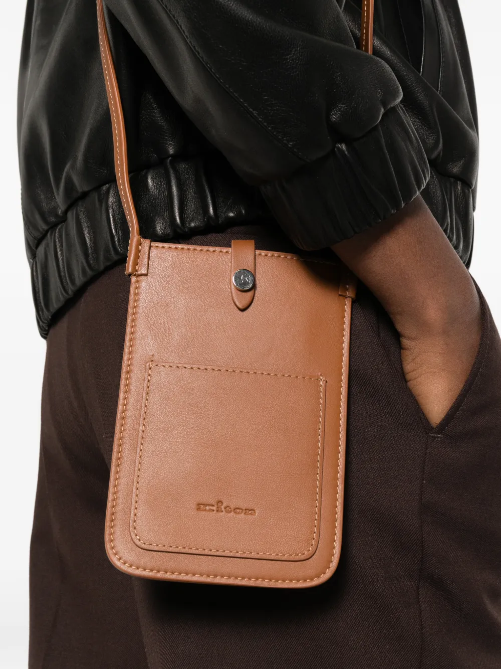 

Кожаная сумка через плечо Kiton, коричневый