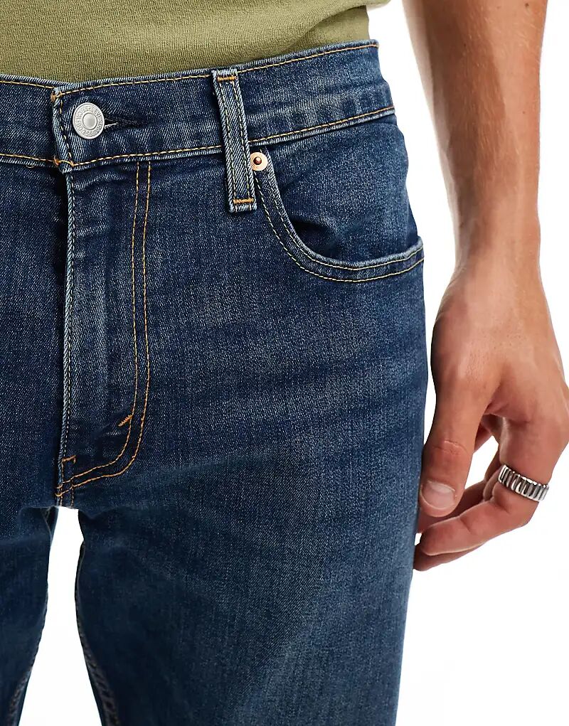 502 зауженные джинсы средне-синего цвета Levi's — фото 3