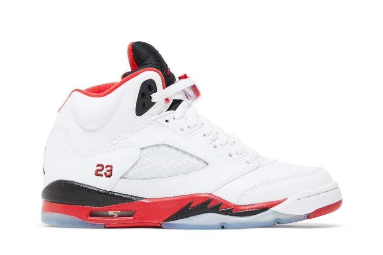 

Кроссовки Air Jordan 5 Retro GS 'Fire Red Black Tongue' 2013, белый