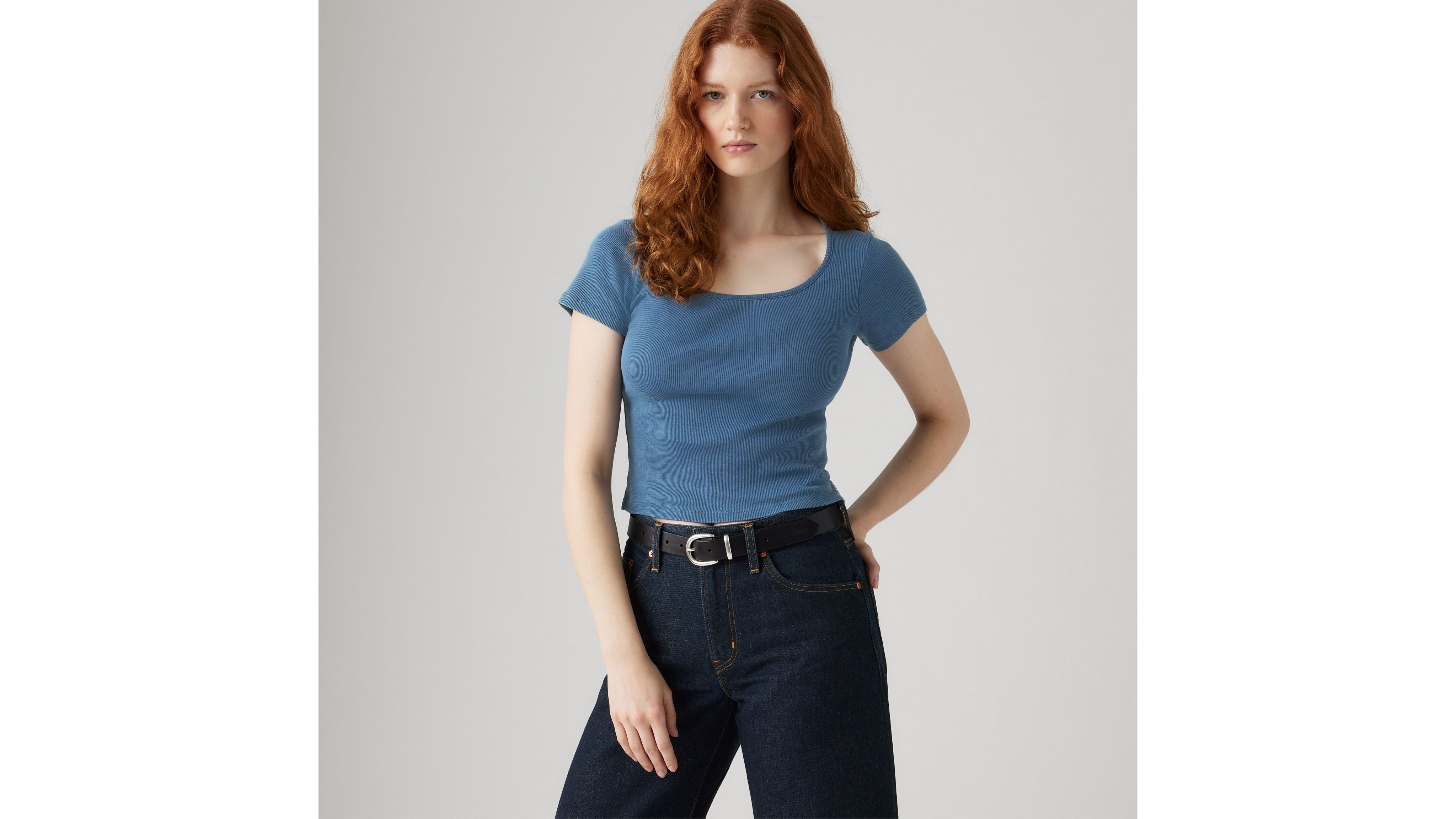

Футболка Essential с квадратным вырезом Levi's, Light Indigo - Blue