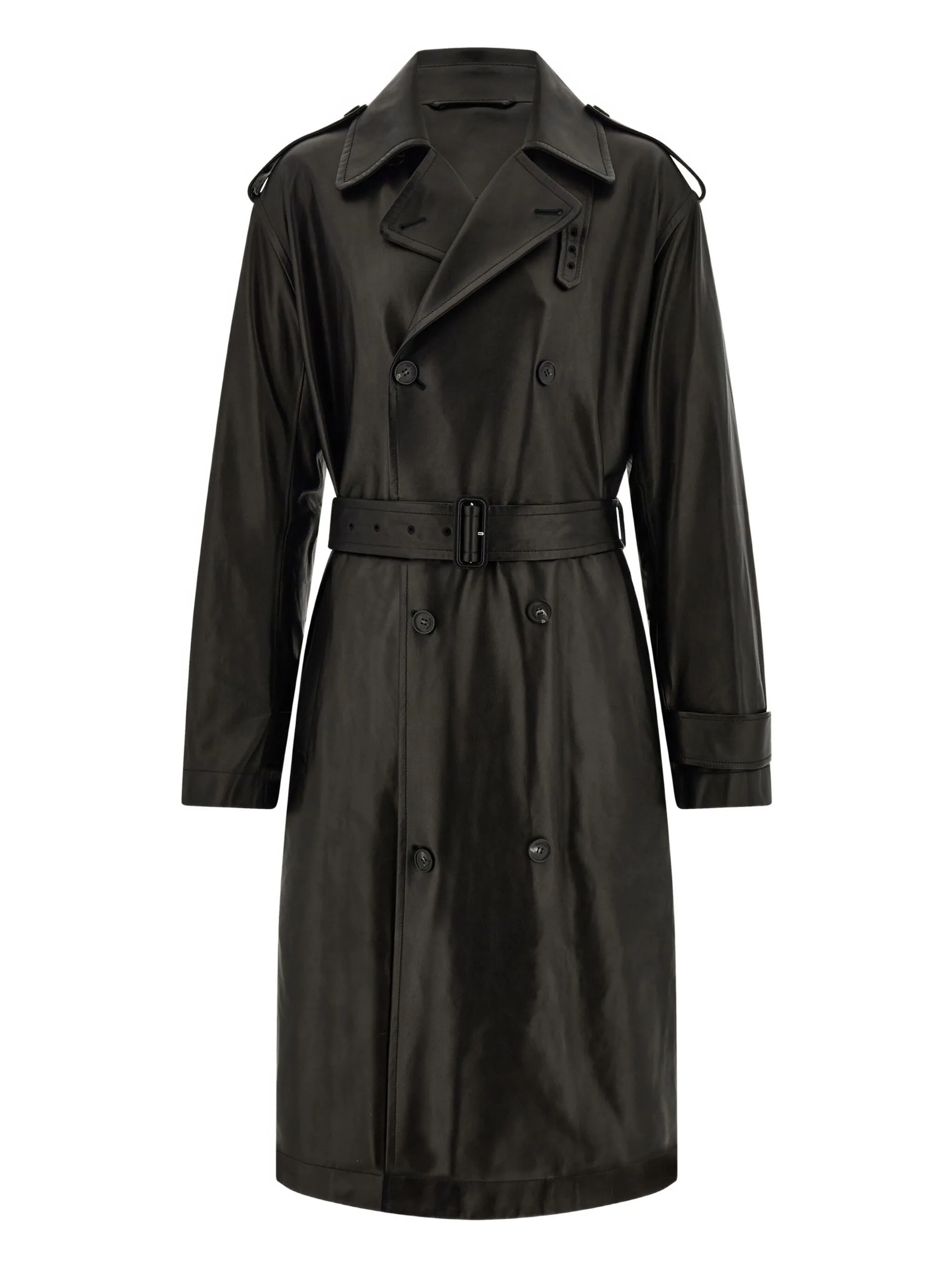 

Двубортный тренч с поясом Ferragamo, черный