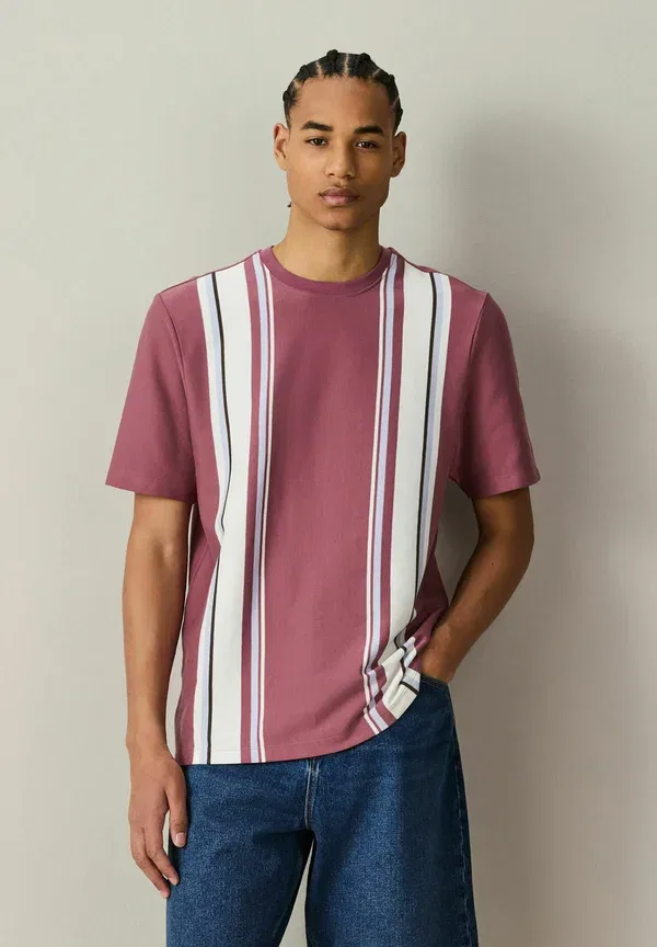 Футболка Next Regular fit vertical stripe t-shirt print t-shirt, ягодно-розовый