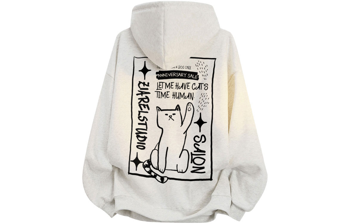 

Толстовка Unisex Hooded Moderate Heavyweight ZIAREL, белый heather серый