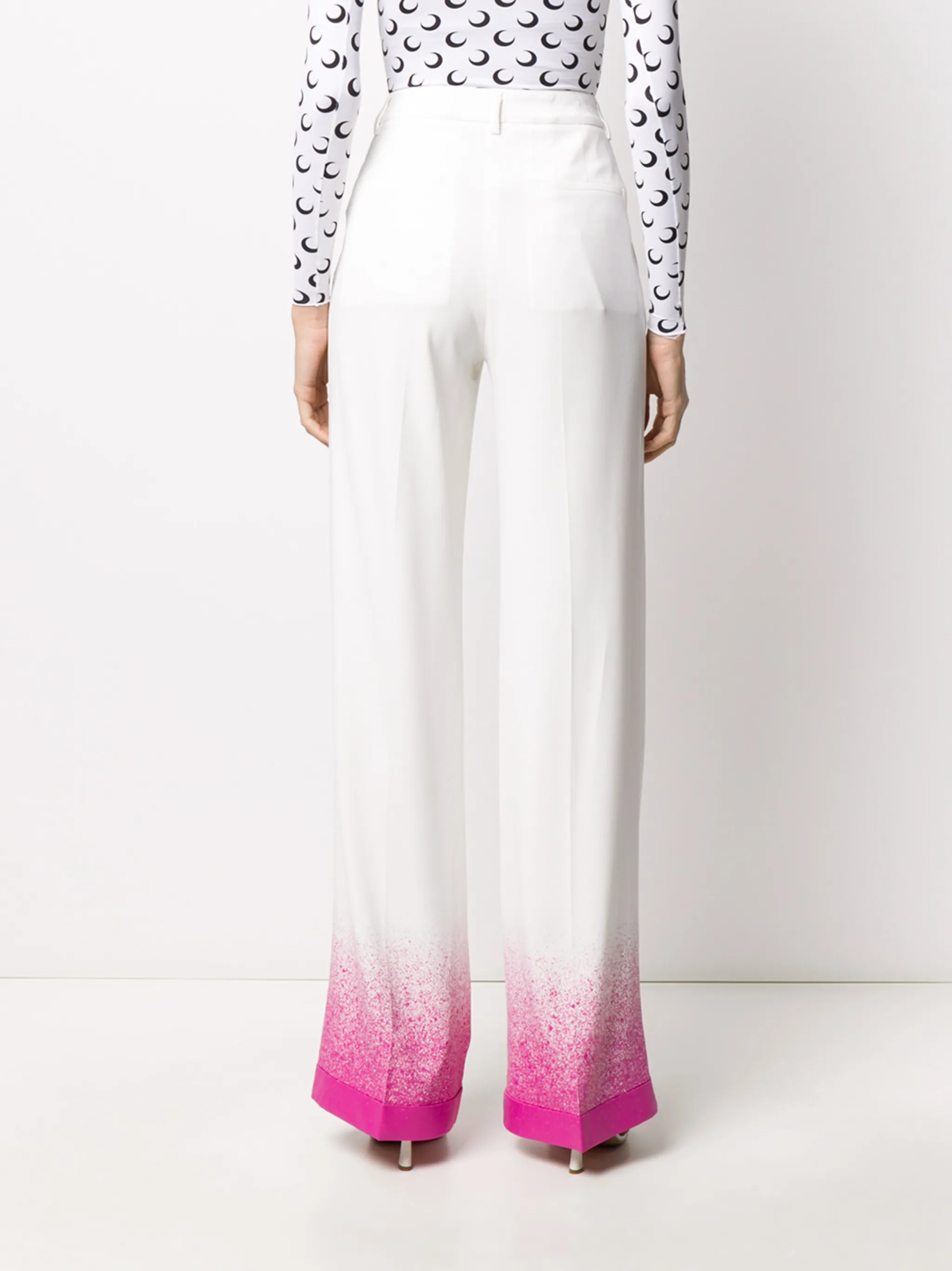 Брюки палаццо с эффектом разбрызганной краски Off-White, белый — фото 4