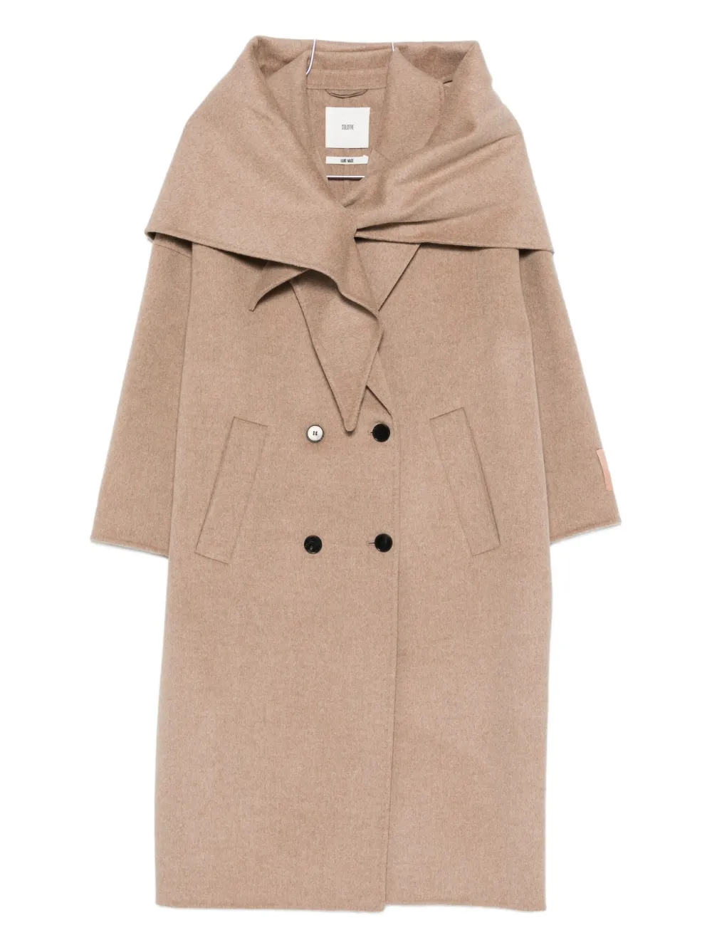 

Двубортное пальто с шалевым воротником Solotre, коричневый