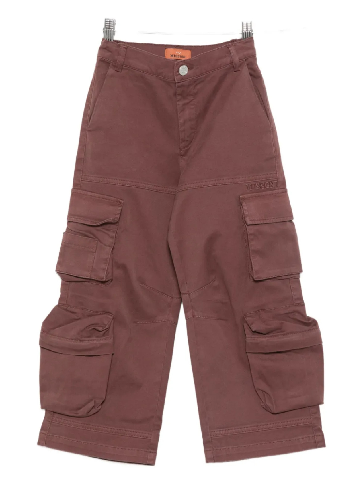 

Брюки Missoni Kids с карманами-карго, красный