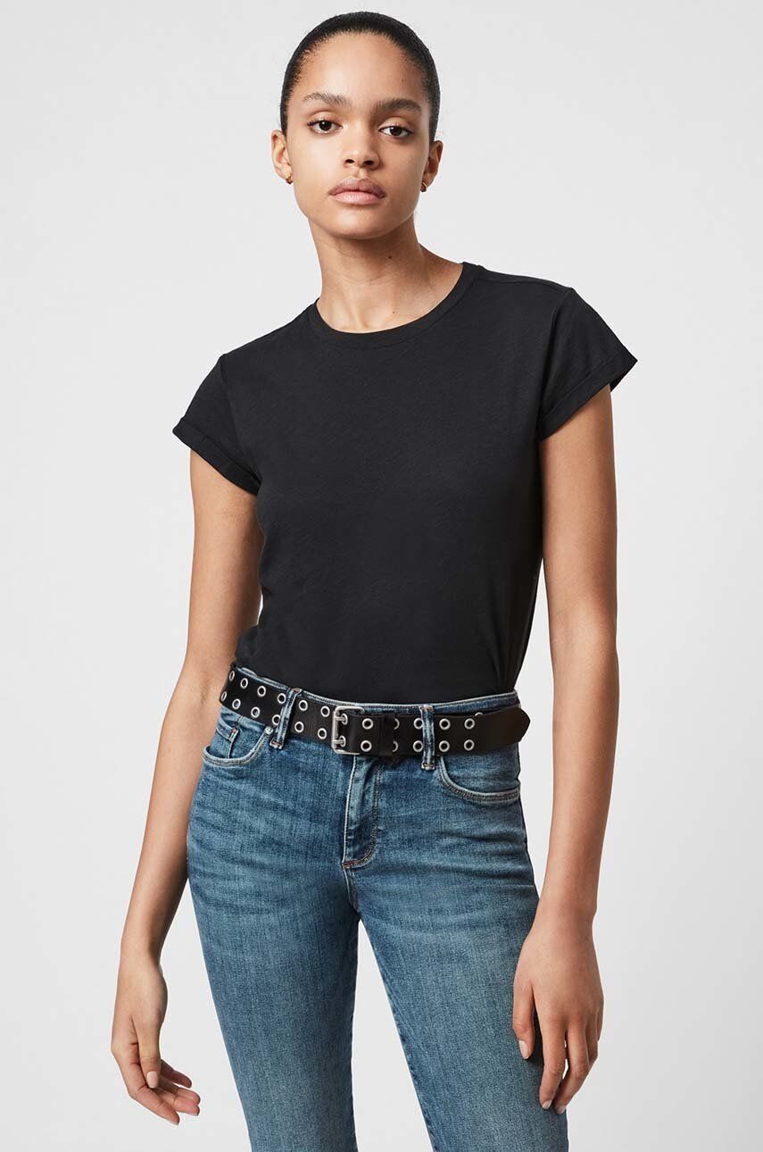 

Хлопковая футболка AllSaints, черный