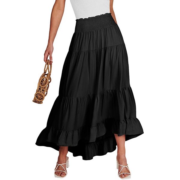 

Женская повседневная элегантная юбка-макси с завышенной талией и ярусами Seoria