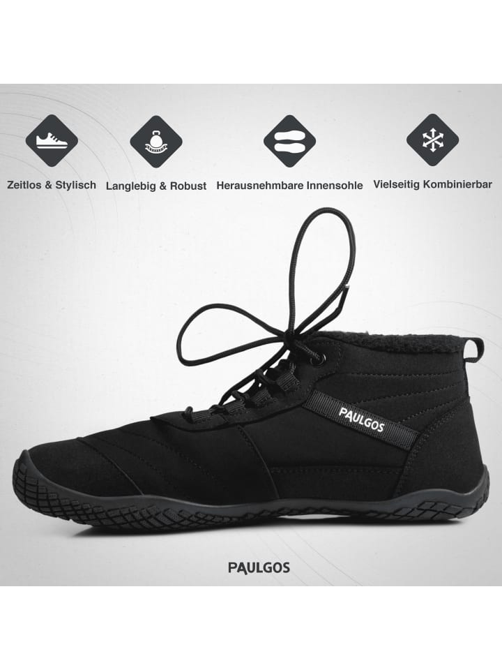 PAULGOS Зимние ботинки для ходьбы босиком, унисекс, размеры 37-47, 3 цвета, включая черный — фото 4